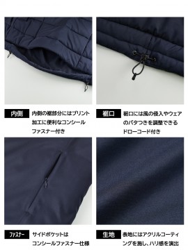 7463 インサレーテッド フルジップ パーカ（中綿入） 詳細