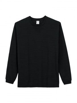 MS1168 スラブ長袖Tシャツ ブラック